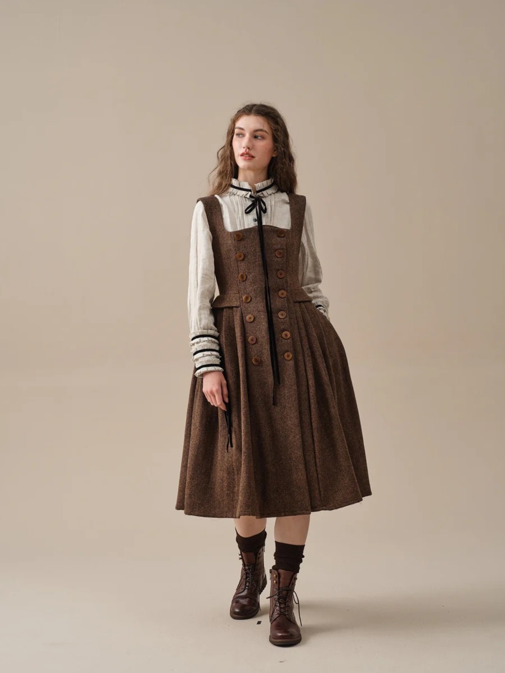Linennaive Emma 33 Wool Pinafore Dress